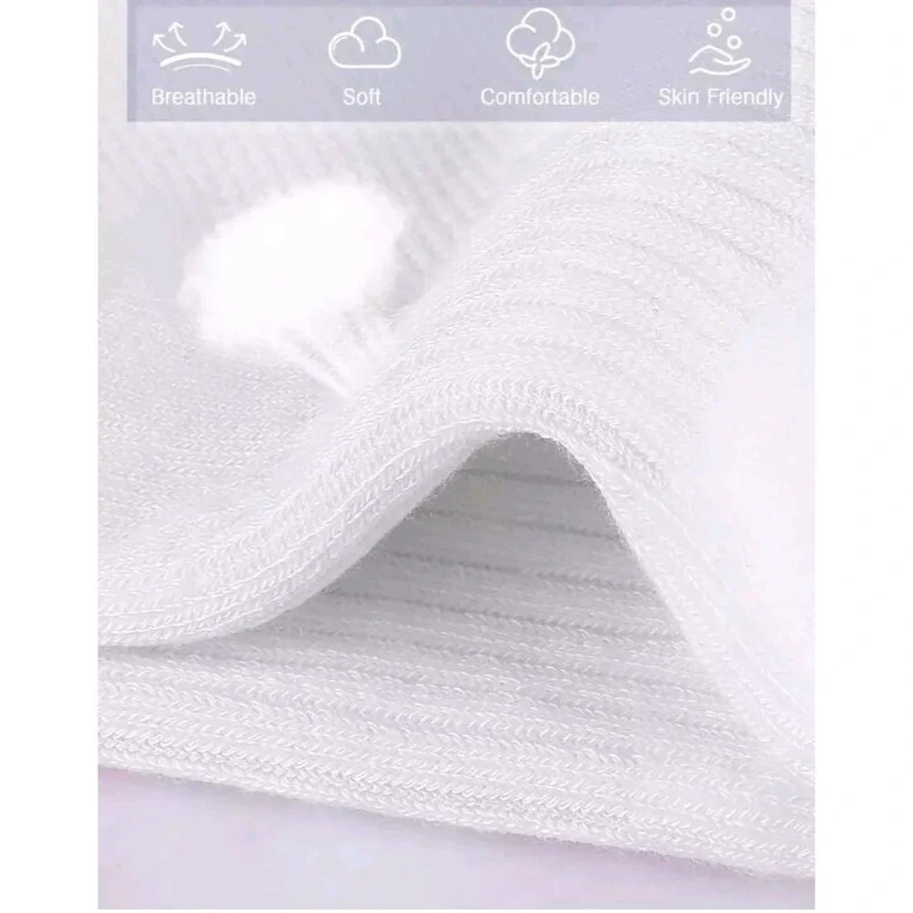 Airacker Athletic Socks Sport Running Calf Performance 9-12,‎ White 6 Pack